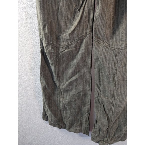 Free People Size 4 Olive Green Textured Wide Legged Pants - Picture 9 of 10